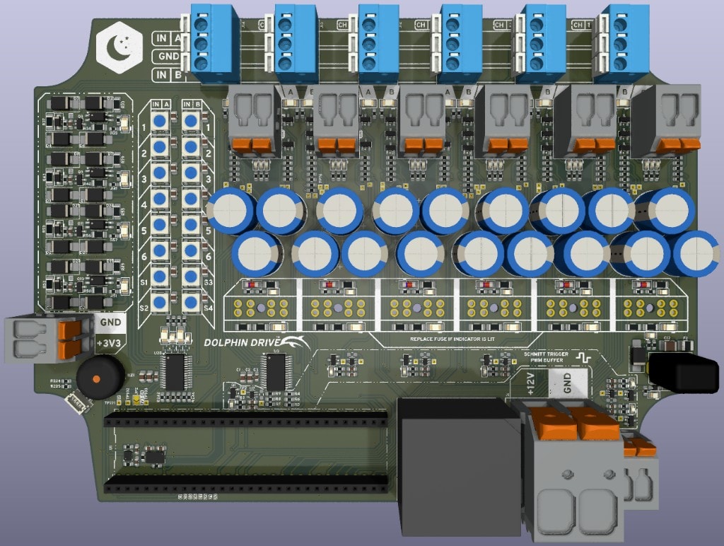 DolphinDrive PCB — in-house electronics design and prototype